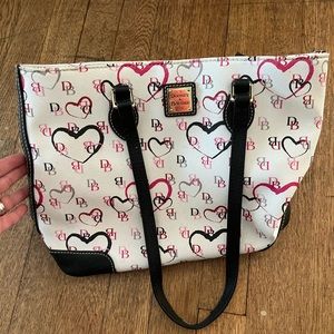 Rooney and Bourke black and pink heart bag